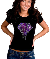 Dripping Purple Galaxy Diamond Girl's T-Shirt