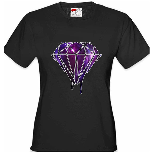 Dripping Purple Galaxy Diamond Girl's T-Shirt –