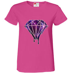 Dripping Purple Galaxy Diamond Girl's T-Shirt