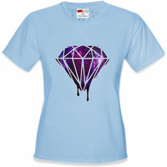 Dripping Purple Galaxy Diamond Girl's T-Shirt