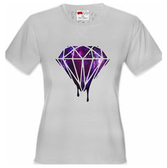 Dripping Purple Galaxy Diamond Girl's T-Shirt