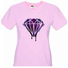 Dripping Purple Galaxy Diamond Girl's T-Shirt
