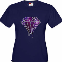 Dripping Purple Galaxy Diamond Girl's T-Shirt