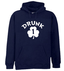 Drunk 1 Irish Shamrock Adult Hoodie