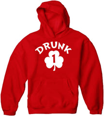 Drunk 1 Irish Shamrock Adult Hoodie