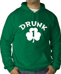 Drunk 1 Irish Shamrock Adult Hoodie
