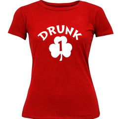 Drunk 1 Irish Shamrock Girl's T-Shirt