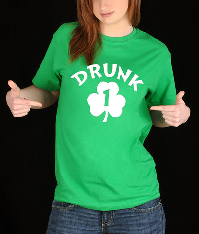 Drunk 1 Irish Shamrock Girl's T-Shirt