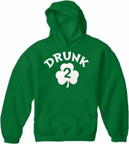 Drunk 2 Irish Shamrock Adult Hoodie