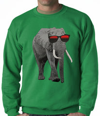 Elephant Wearing Sunglasses Adult Crewneck