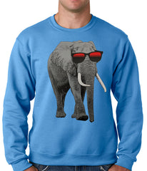 Elephant Wearing Sunglasses Adult Crewneck