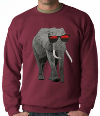 Elephant Wearing Sunglasses Adult Crewneck