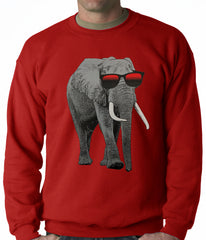 Elephant Wearing Sunglasses Adult Crewneck