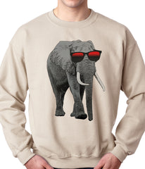 Elephant Wearing Sunglasses Adult Crewneck