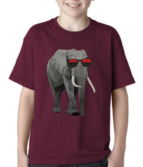 Elephant Wearing Sunglasses Kids T-shirt