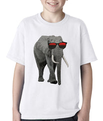 Elephant Wearing Sunglasses Kids T-shirt