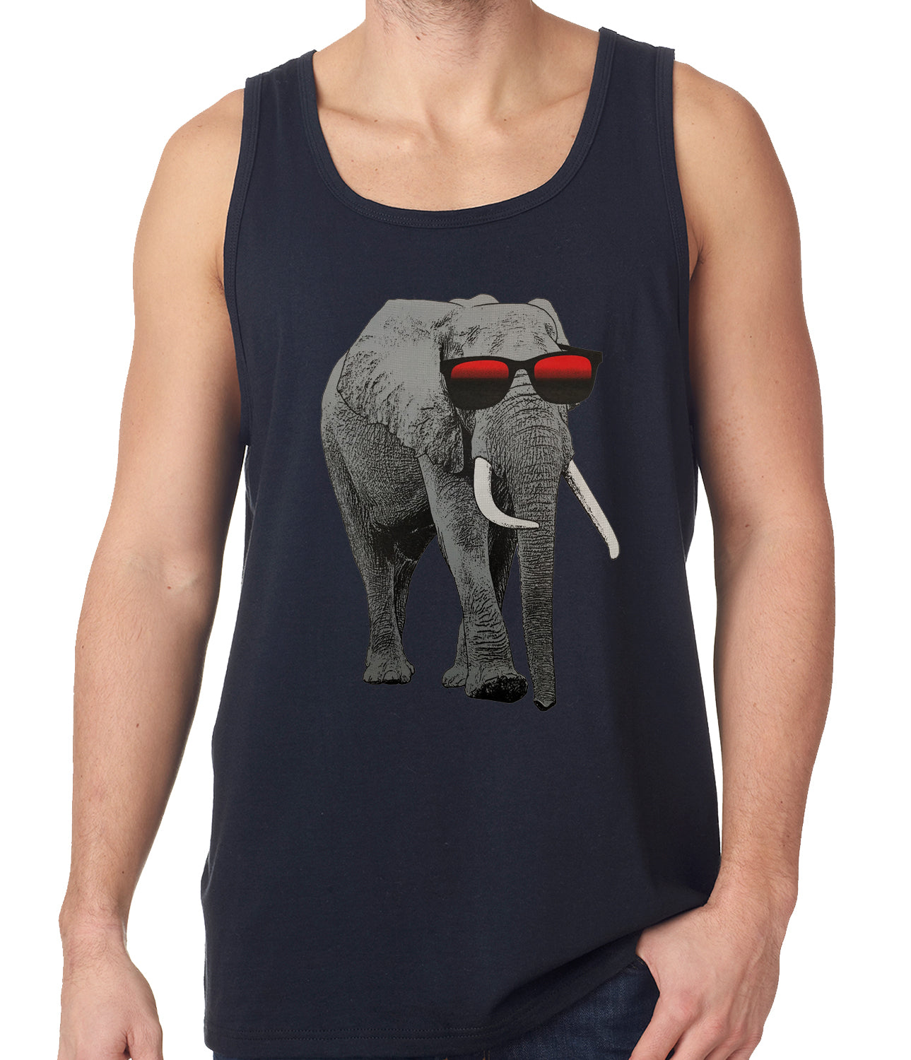 Elephant Wearing Sunglasses Tank Top