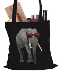 Elephant Wearing Sunglasses Tote Bag