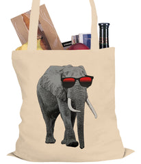 Elephant Wearing Sunglasses Tote Bag