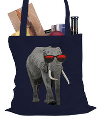 Elephant Wearing Sunglasses Tote Bag