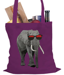 Elephant Wearing Sunglasses Tote Bag