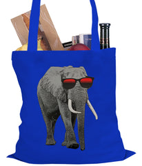 Elephant Wearing Sunglasses Tote Bag