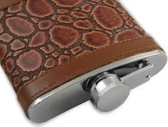 Exotic Leathers 6 oz. Hip Flask