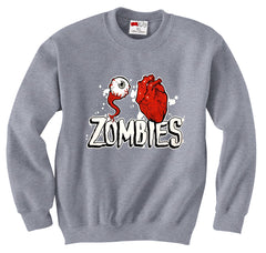 Eye Heart Zombies Adult Crewneck