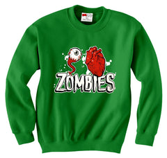 Eye Heart Zombies Adult Crewneck