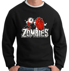 Eye Heart Zombies Adult Crewneck