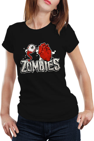 Halloween Costume T-shirts - Eye Heart Zombies Girls T-shirt
