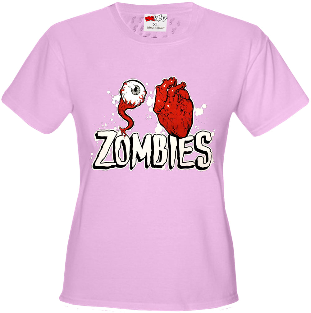 Halloween Costume T-shirts - Eye Heart Zombies Girls T-shirt