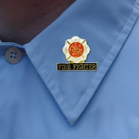 Fire Fighter Shield Lapel Pin
