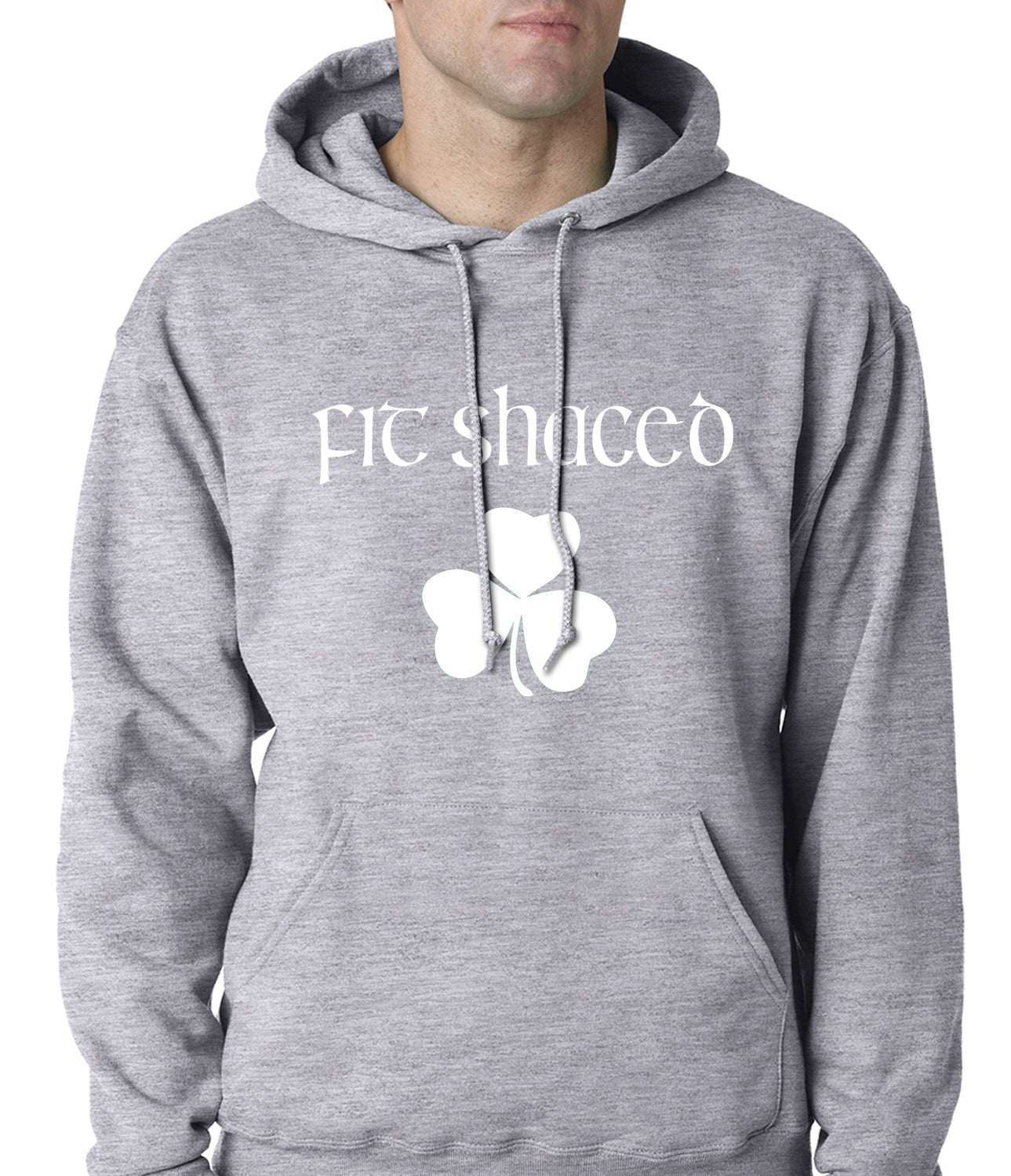 Fit Shaced (Shit Faced) St. Patricks Day Shamrock Drinking Adult Hoodie