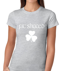 Fit Shaced (Shit Faced) St. Patricks Day Shamrock Drinking Girls T-shirt