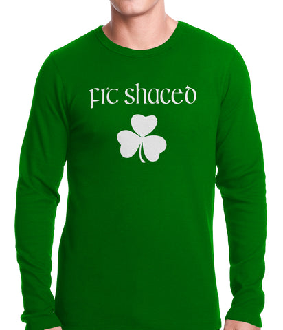 Fit Shaced (Shit Faced) St. Patricks Day Shamrock Drinking Thermal Shirt