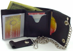 Flaming Dice Genuine Leather Chain Wallet