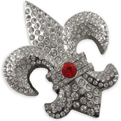 Fleur Di Lis Rhinestone Belt Buckle With FREE Leather Belt