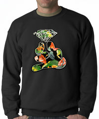 Floral Cartoon Diamond Hand Adult Crewneck