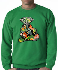 Floral Cartoon Diamond Hand Adult Crewneck