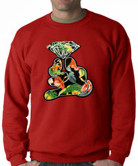 Floral Cartoon Diamond Hand Adult Crewneck