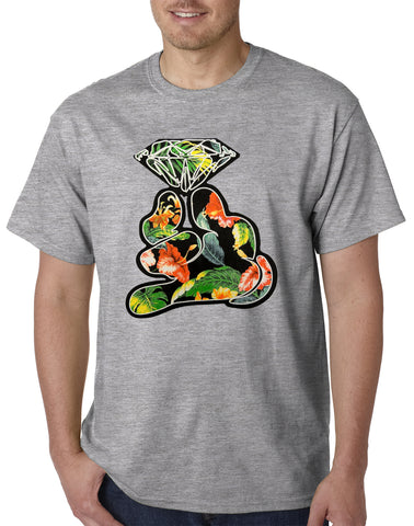 Floral Cartoon Diamond Hand Mens T-shirt