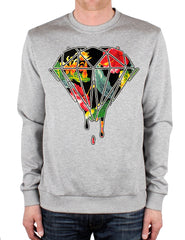 Floral Dripping Diamond Crew Neck Sweatshirt