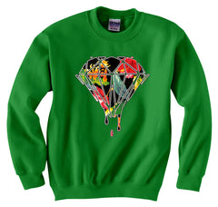 Floral Dripping Diamond Crew Neck Sweatshirt