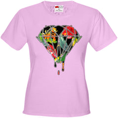 Floral Dripping Diamond Girl's T-Shirt