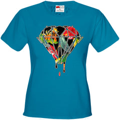 Floral Dripping Diamond Girl's T-Shirt