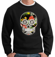 Floral Sugar Skull Crew Neck Sweatshirt