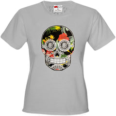 Floral Sugar Skull Girl's T-Shirt