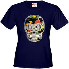 Floral Sugar Skull Girl's T-Shirt