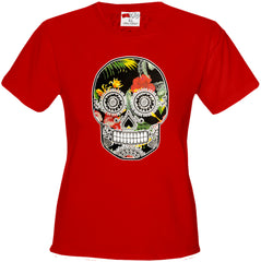 Floral Sugar Skull Girl's T-Shirt